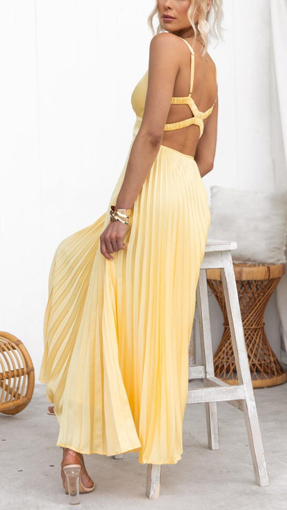 Sophia Fließendes Sommer-Maxikleid mit Falten