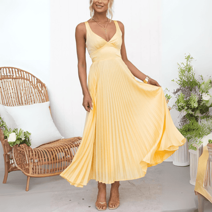 Sophia Fließendes Sommer-Maxikleid mit Falten