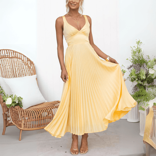 Sophia Fließendes Sommer-Maxikleid mit Falten