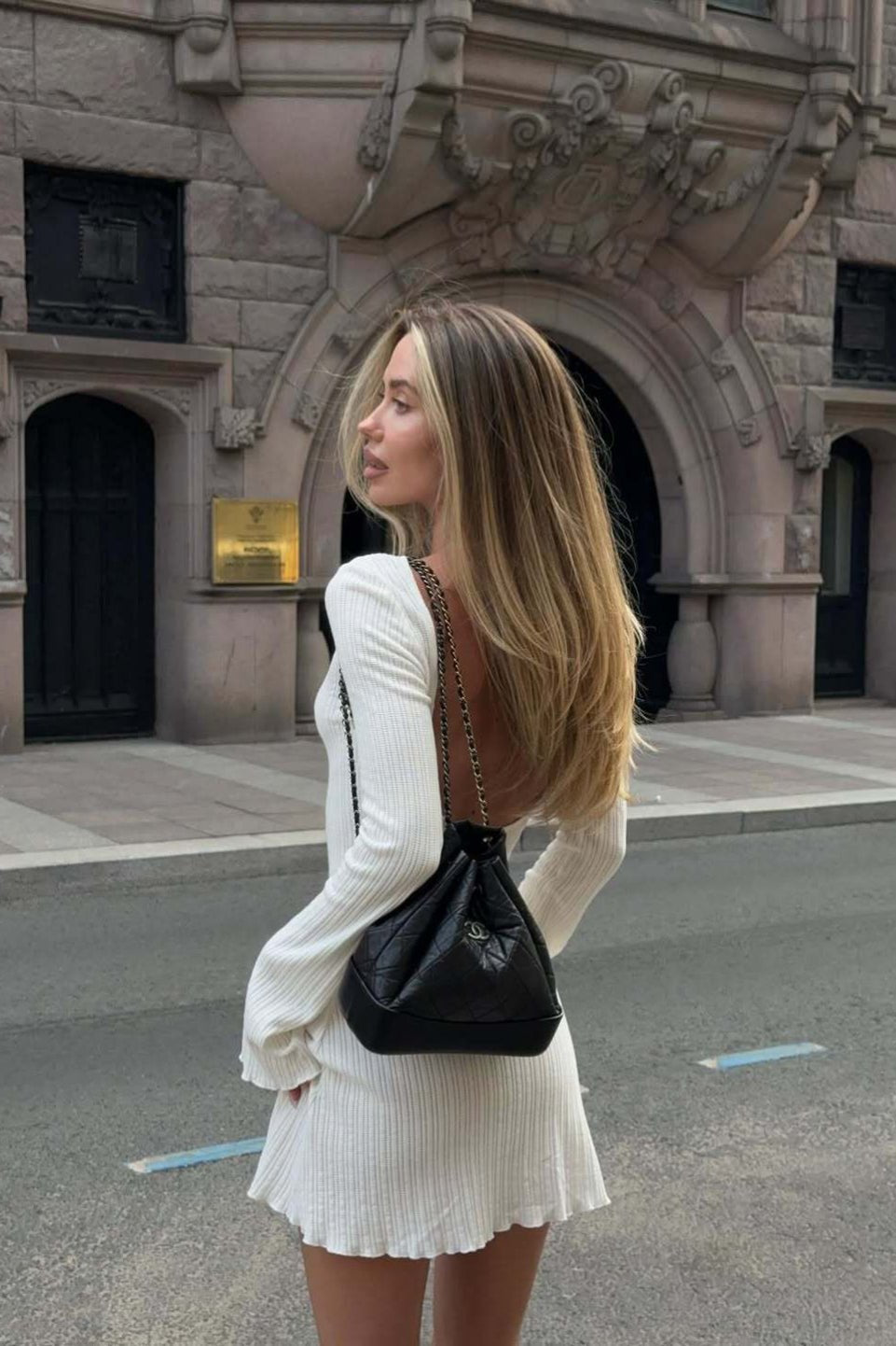 Backless mini dress