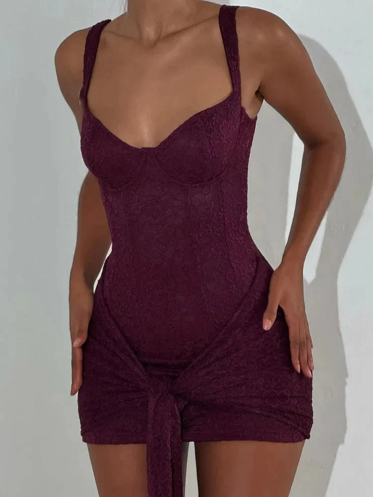 Ärmelloses Korsett-Mini-Kleid