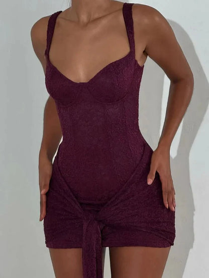 Ärmelloses Korsett-Mini-Kleid