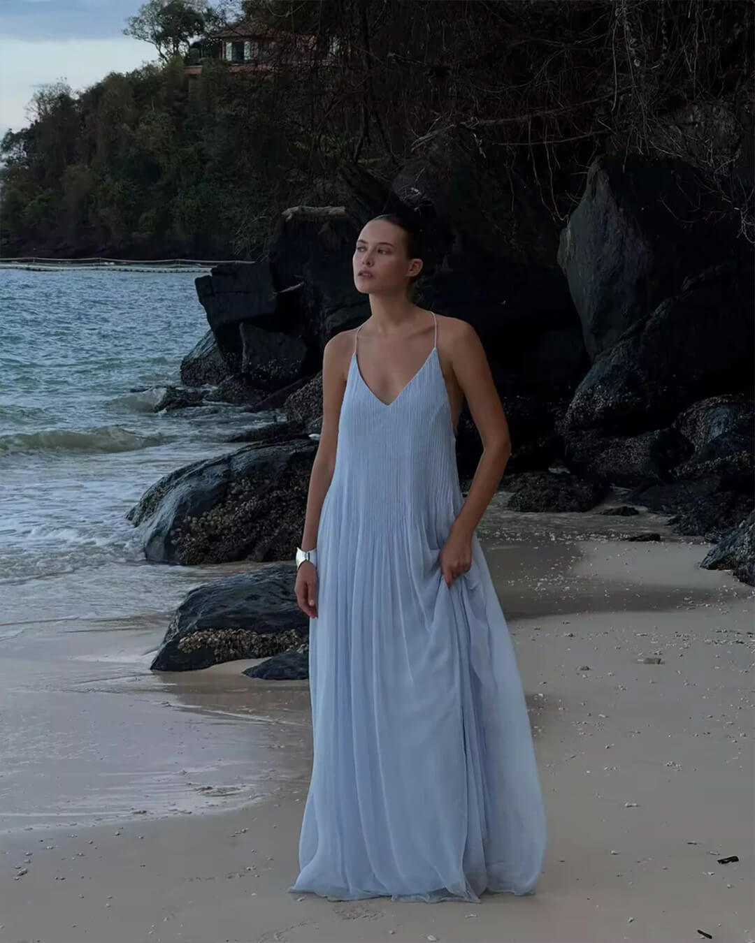 Rückenfreies Maxi-Kleid