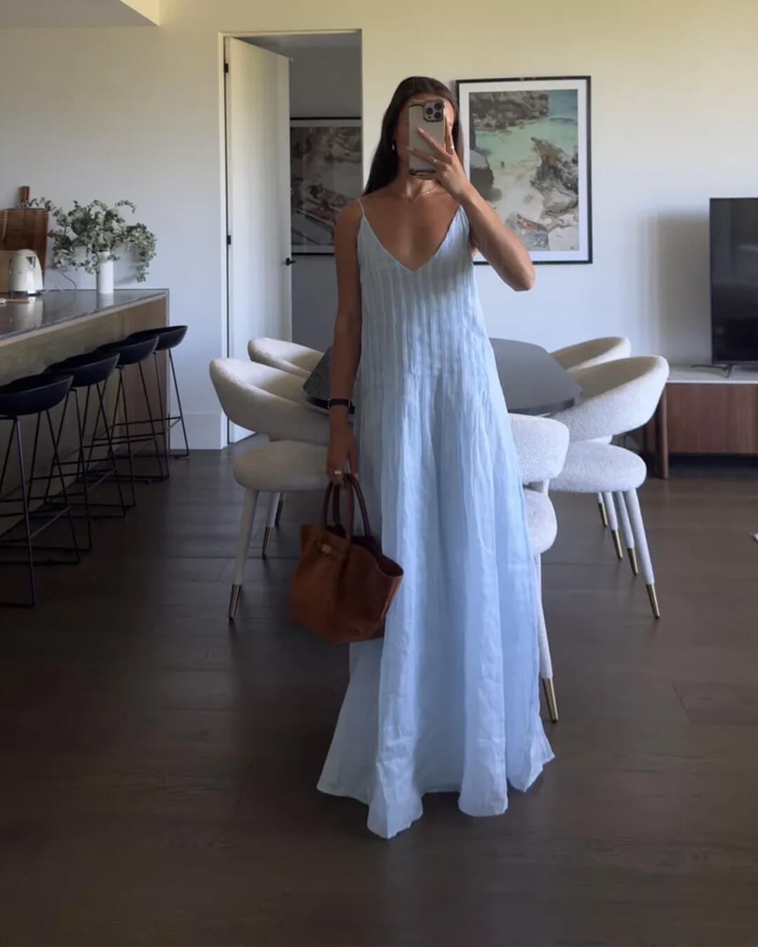 Rückenfreies Maxi-Kleid