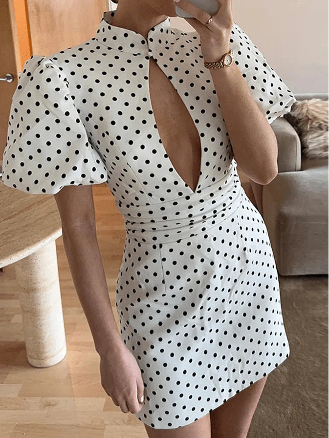 Jamie Backless Polka Dot Mini Dress