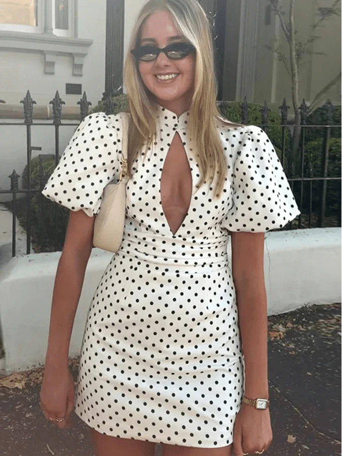 Jamie Backless Polka Dot Mini Dress
