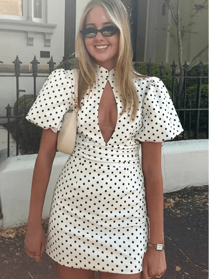 Jamie Backless Polka Dot Mini Dress
