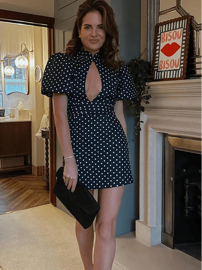 Jamie Backless Polka Dot Mini Dress