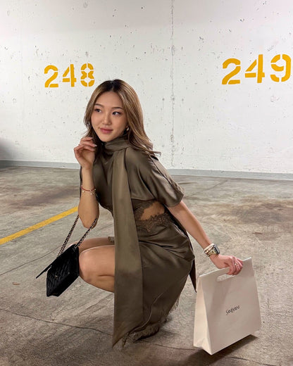 Bianca Cut-Out Satin Mini Dress