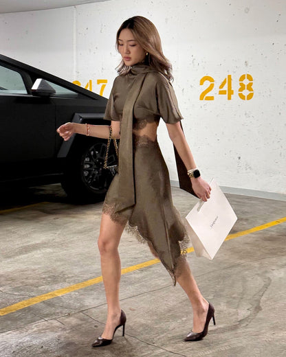 Bianca Cut-Out Satin Mini Dress