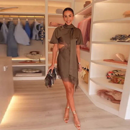 Bianca Cut-Out Satin Mini Dress