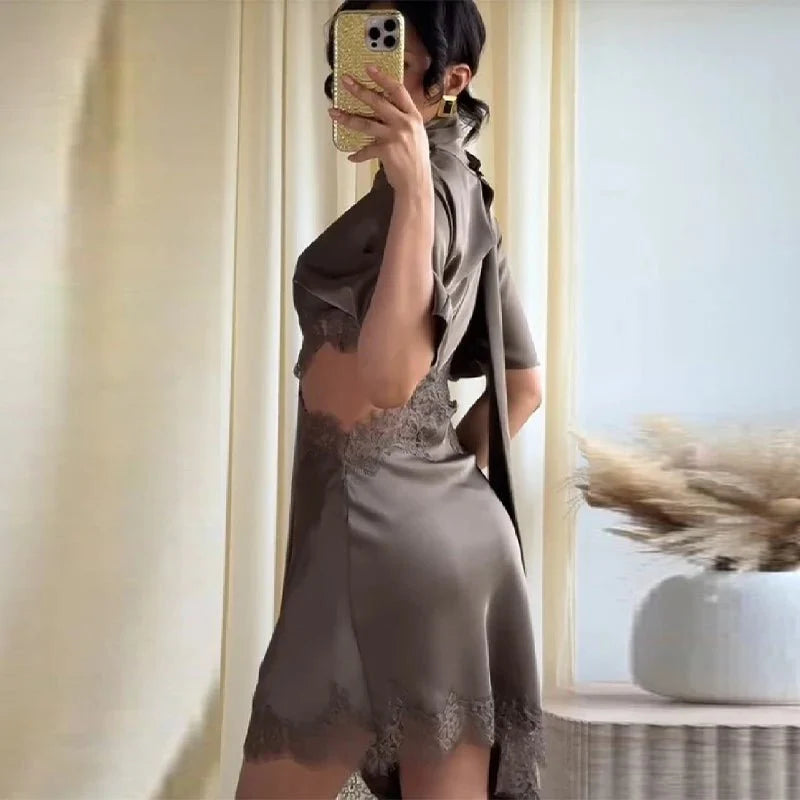 Bianca Cut-Out Satin Mini Dress