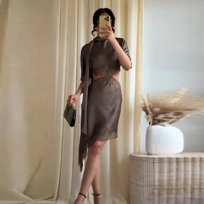 Bianca Cut-Out Satin Mini Dress