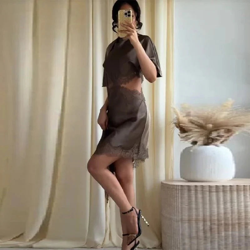 Bianca Cut-Out Satin Mini Dress