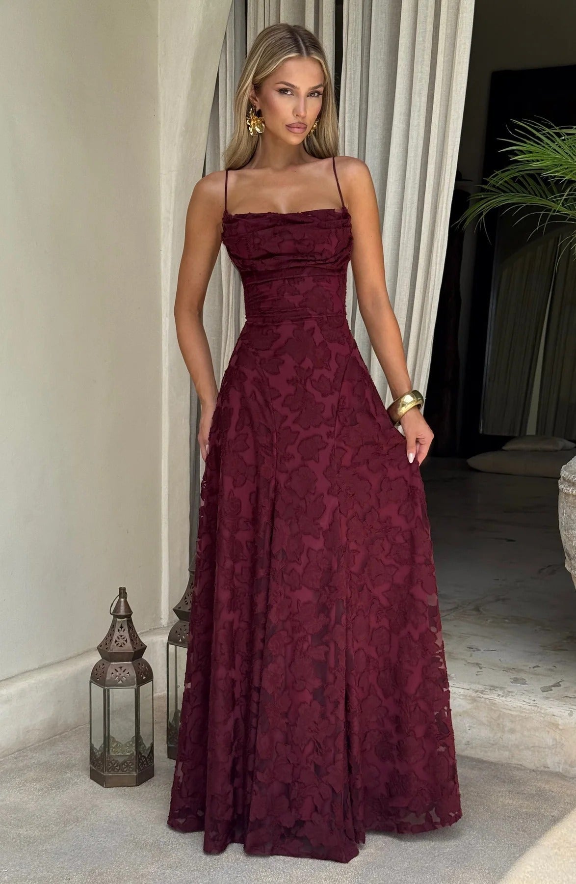 Briella Floral Print Sleeveless Maxi Dress