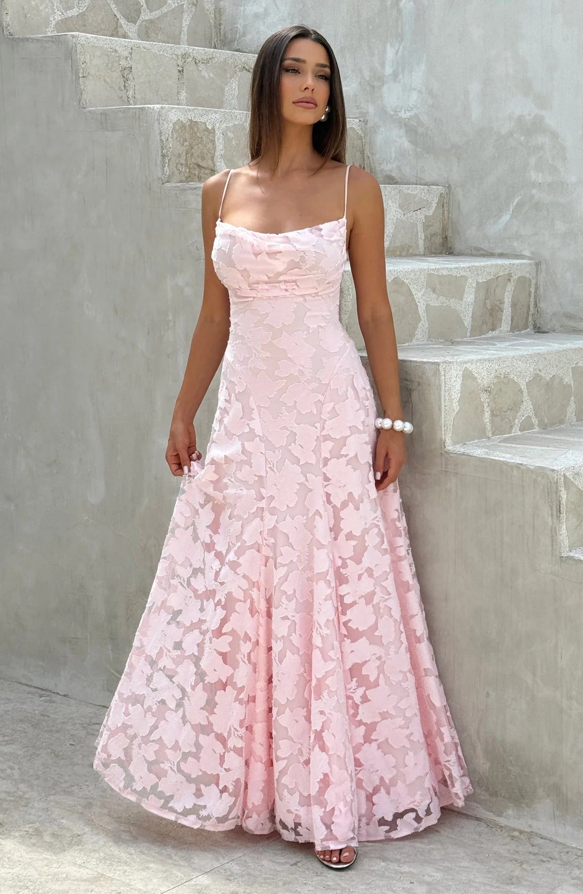 Briella Floral Print Sleeveless Maxi Dress