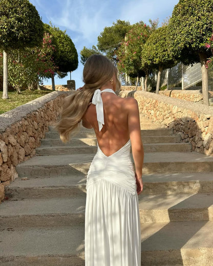 Carly Plunge Halter Maxi Dress