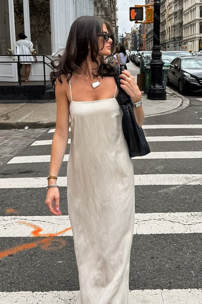 Charmy Square Neck Loose Maxi Dress