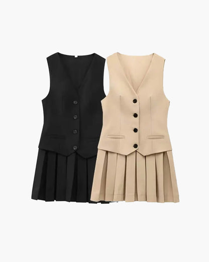 Kinzie Sleeveless Pleated Mini Dress