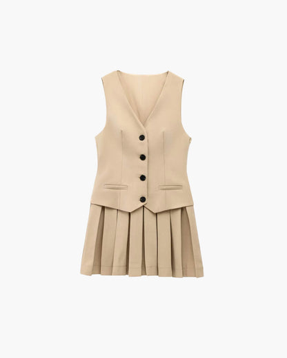 Kinzie Sleeveless Pleated Mini Dress