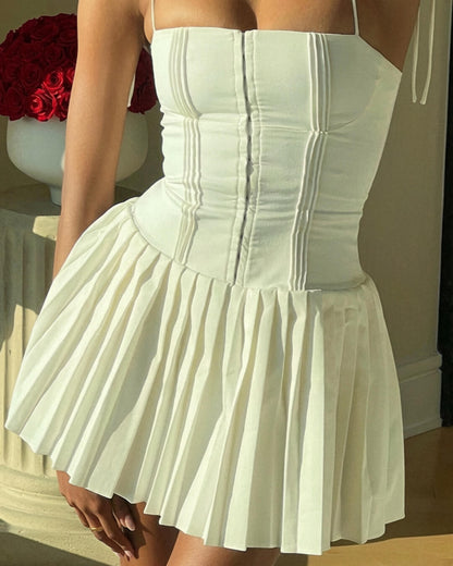 Pleated mini dress