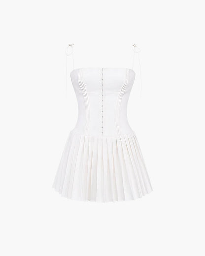Pleated mini dress