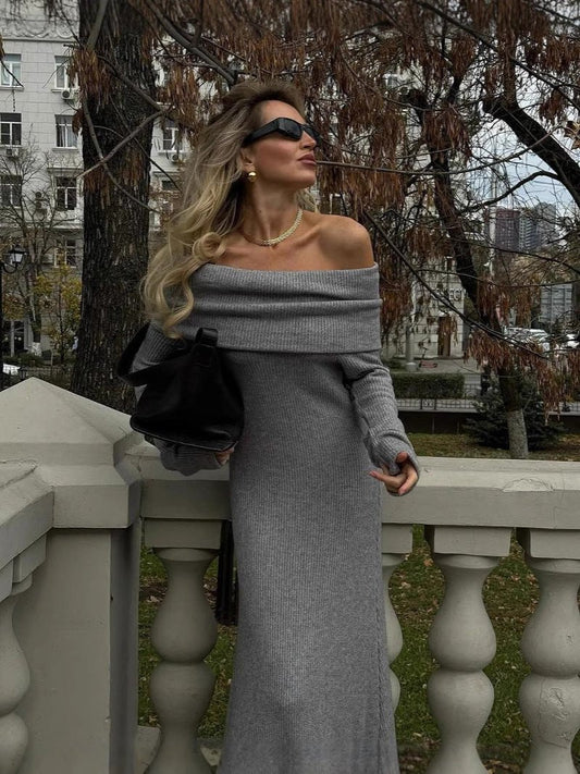 Pullover Maxi Strickkleid