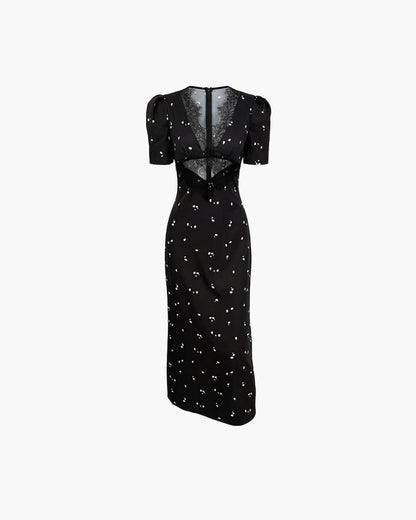 Puffärmel-Spitzenkleid