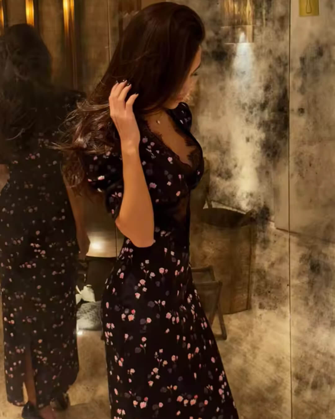 Puffärmel-Spitzenkleid