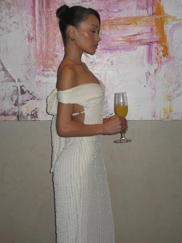 Elena Back-tie Off-shoulder Maxi Dress