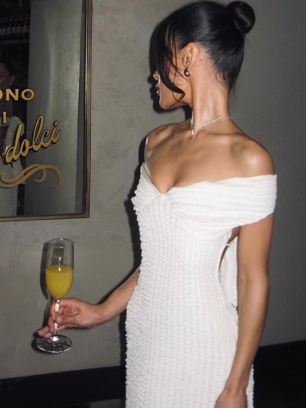 Elena Back-tie Off-shoulder Maxi Dress