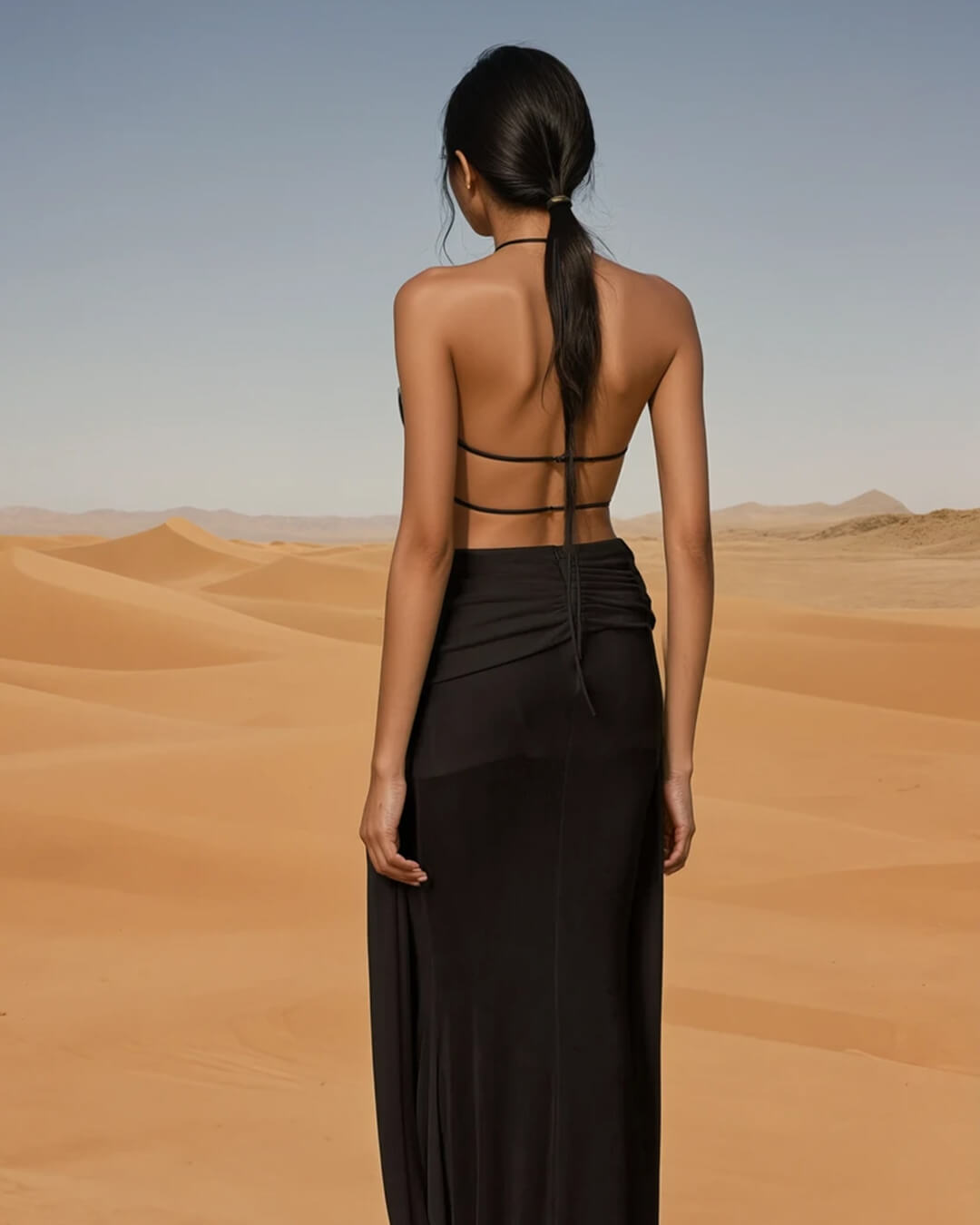 Neckholder Rückenfreies Maxi Kleid