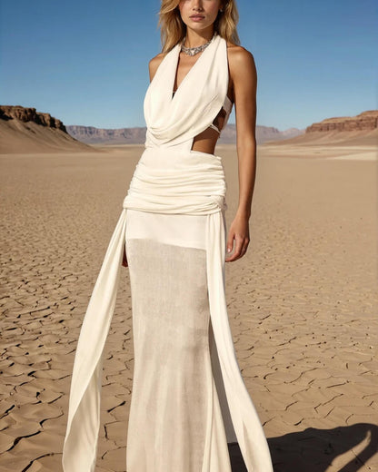 Neckholder Rückenfreies Maxi Kleid