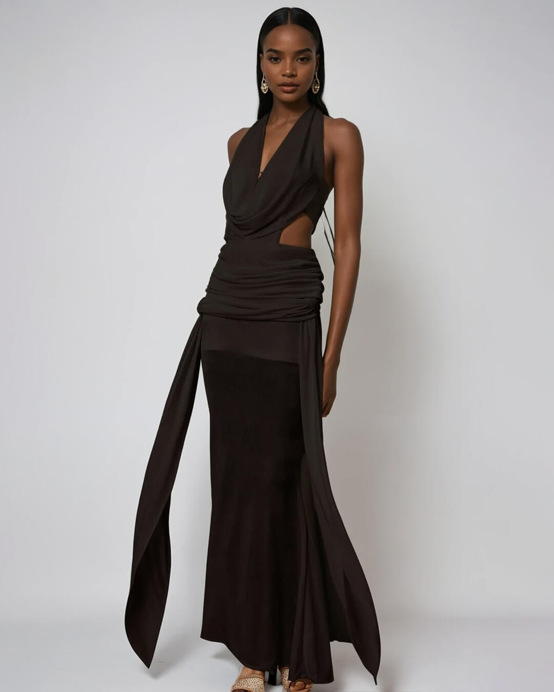 Neckholder Rückenfreies Maxi Kleid