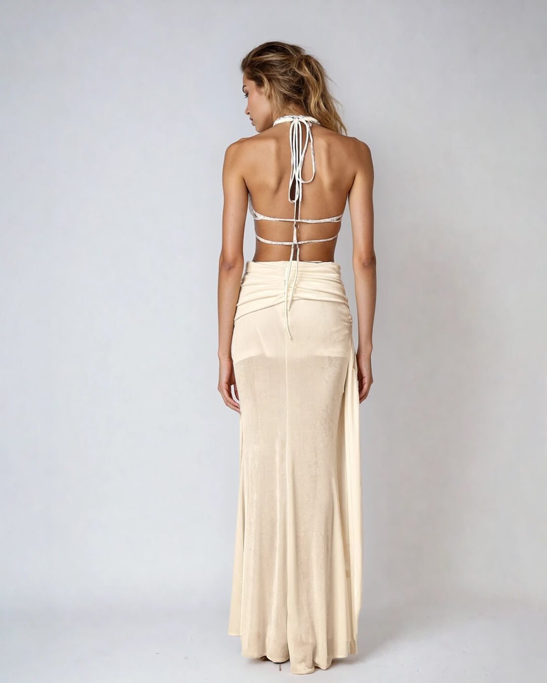 Neckholder Rückenfreies Maxi Kleid