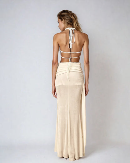 Neckholder Rückenfreies Maxi Kleid