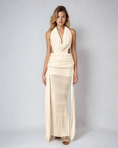 Neckholder Rückenfreies Maxi Kleid