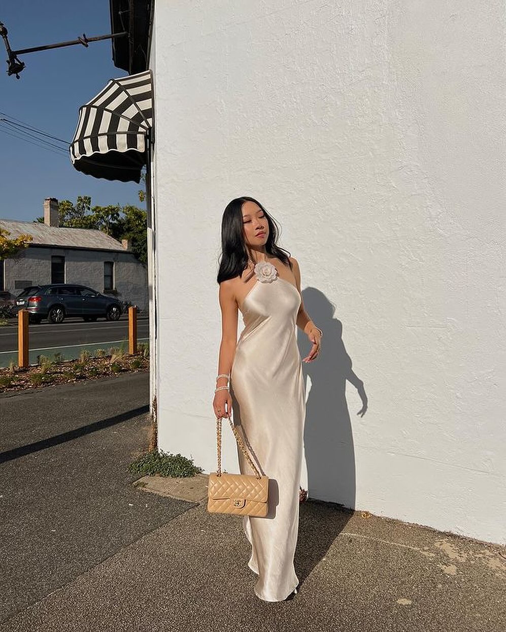 Satin Halter Neck Maxi Dress