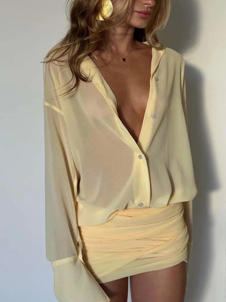 Long-sleeved shirt dress