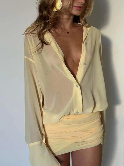 Long-sleeved shirt dress