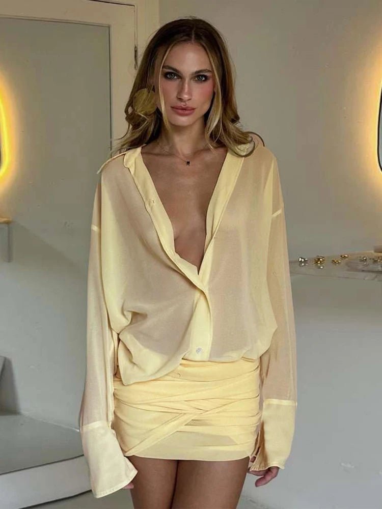 Long-sleeved shirt dress