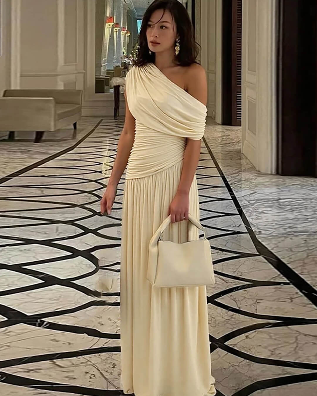 Ingrid One-Shoulder Maxi Dress