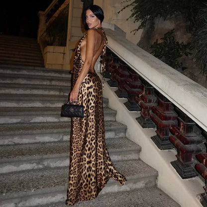 Ivy Backless Halter Neck Maxi Dress