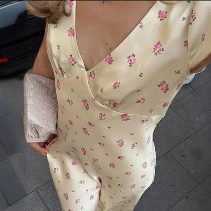 Printed satin midi dress