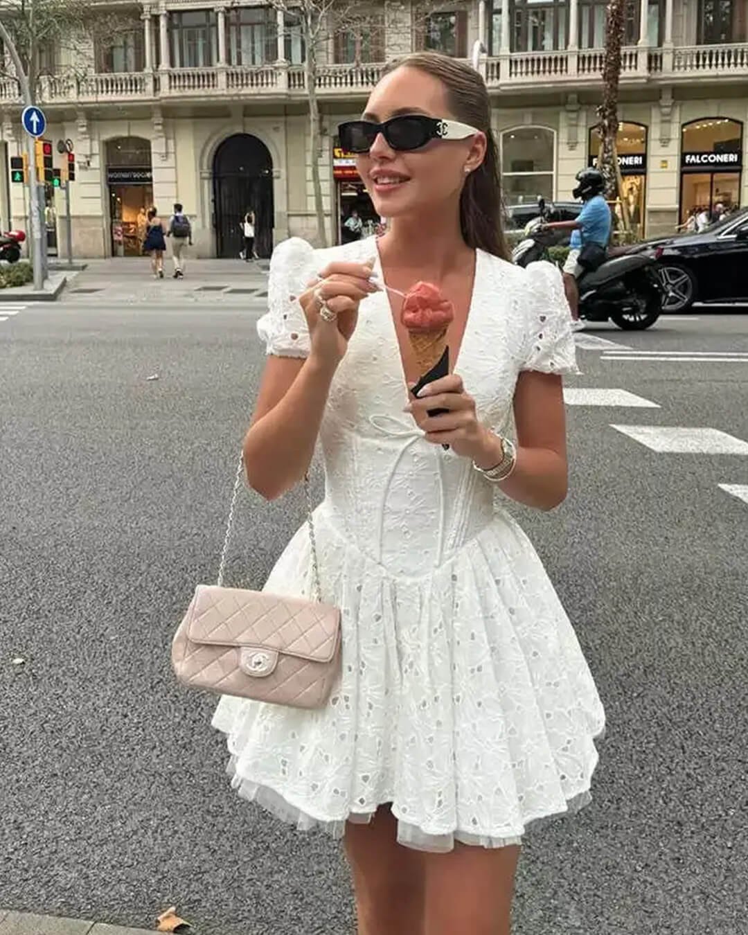 Lorena Puff Sleeve Embroidered Mini Dress