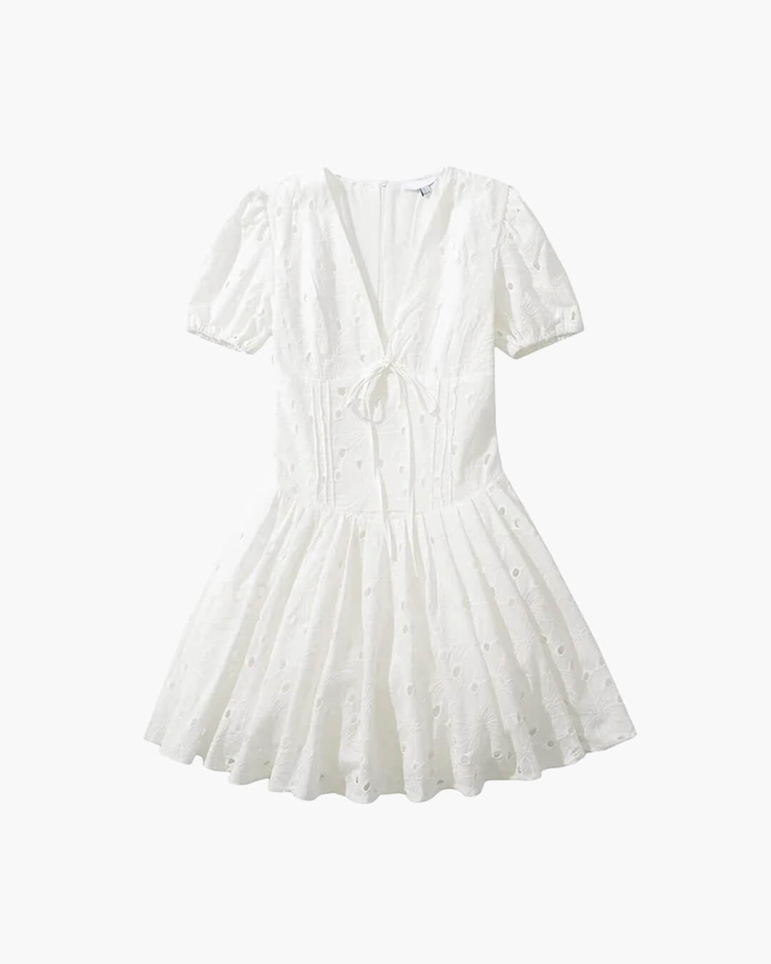 Lorena Puff Sleeve Embroidered Mini Dress