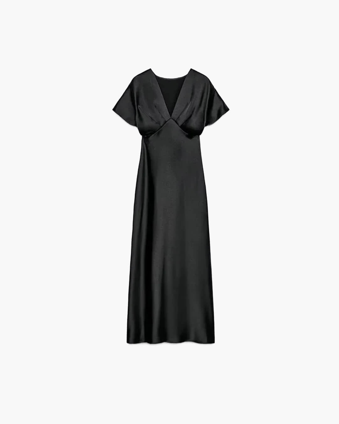 Satin-Midikleid mit V-Ausschnitt