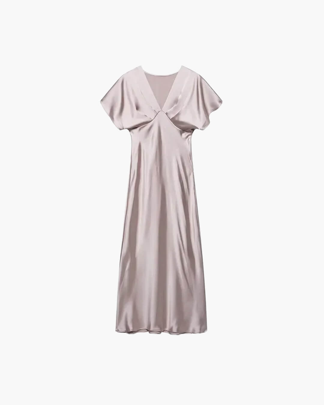 Satin-Midikleid mit V-Ausschnitt