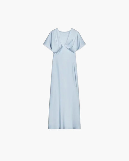 Satin-Midikleid mit V-Ausschnitt