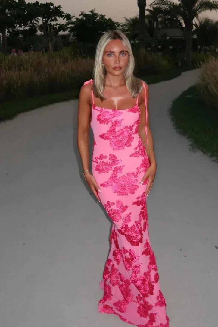 Jara Sleeveless Floral Print Maxi Dress